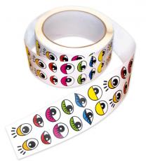 Stickers på rulle, Färgade ögon (2000st)