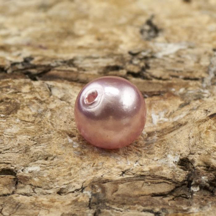 Vaxad glasprla 4 mm, Rosa (60st)