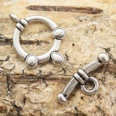 Stavlås tibetansk stil 14x20 mm, Antiksilver (5st)